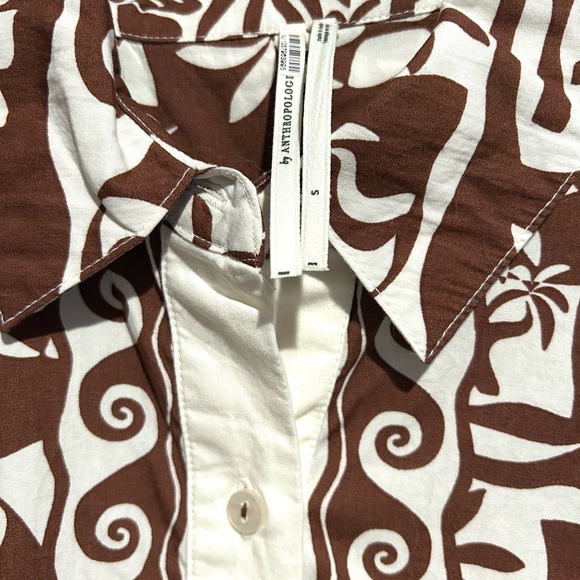 ANTHROPOLOGIE Poplin Button Down Cotton Shirt, Size S - Picture 8 of 10